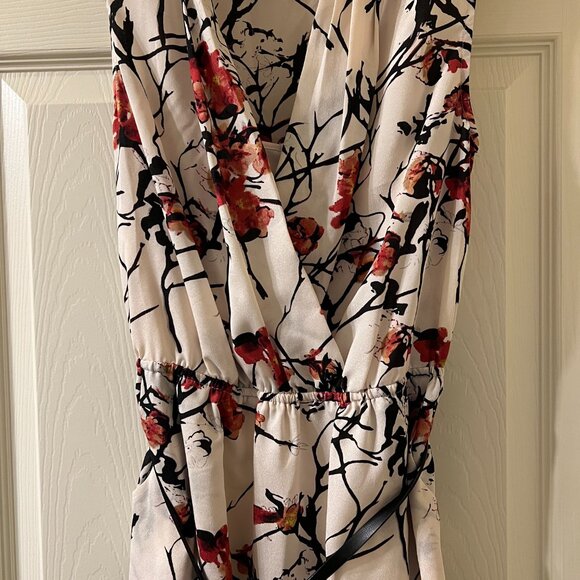 Kensie Japanese Cherry Blossom Tree Floral Print Dress with Pockets Size Small - Picture 2 of 12